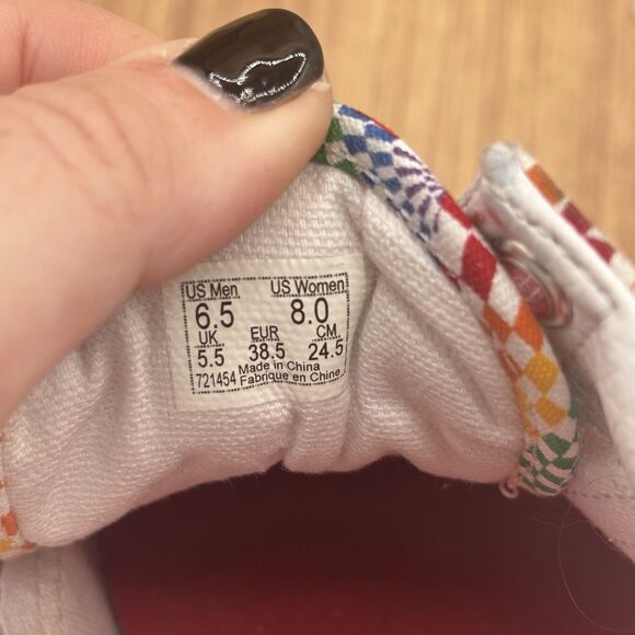 VANS Old Skool Platform Pride Multi Rainbow White Checker Women 8 Men 6.5 - Picture 8 of 8